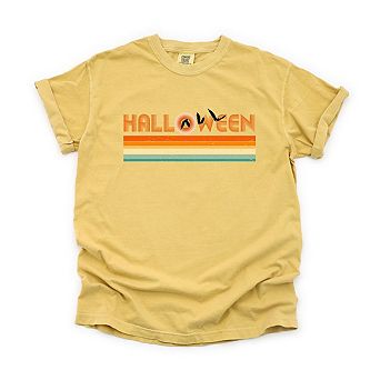 Retro Halloween Stripes Garment Dyed Tees