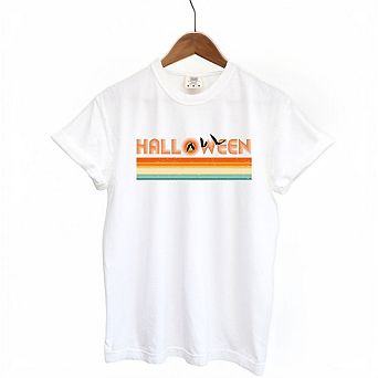 Retro Halloween Stripes Garment Dyed Tees