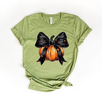 Coquette Halloween Pumpkin Short Sleeve Graphic Tee