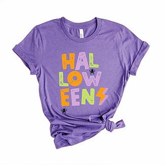 Halloween Lightning Bolt Colorful Short Sleeve Graphic Tee