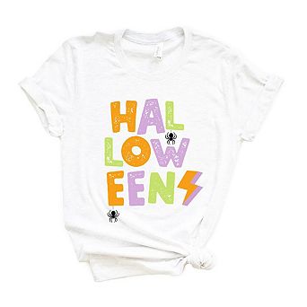 Halloween Lightning Bolt Colorful Short Sleeve Graphic Tee