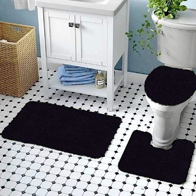 3 Piece Bath Rug Set: 1 BR(18" x 30") , 1 CM(18" x 18") And 1 Toilet Seat Cover(APX 18" x 18")