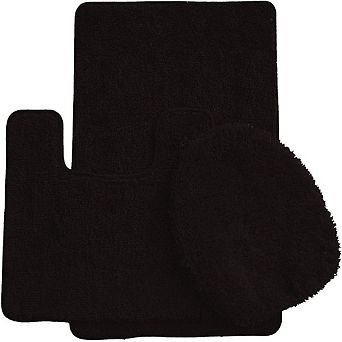 3 pc Bath Rug Set: 1 BR(18" x 30") , 1 CM(18" x 18") And 1 Toilet Seat Cover(APX 18" x 18")