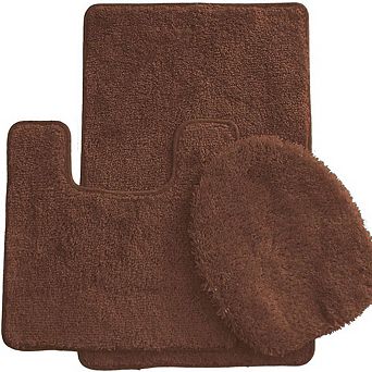 3 pc Bath Rug Set: 1 BR(18" x 30") , 1 CM(18" x 18") And 1 Toilet Seat Cover(APX 18" x 18")