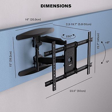 ProMounts Premium Articulating/Full Motion TV Wall Mount for 42 to 82 inch TVs Holds up to 100 lbs