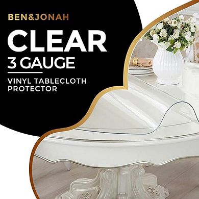 Round Vinyl Tablecloth Protector 70-inch Round