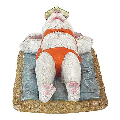 Beach Bunny Soaking Up Some Rays Rabbit Garden Statue