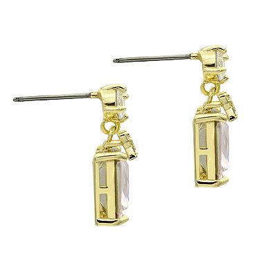 City Luxe Gold Tone Blush Crystal & Cubic Zirconia Drop Earrings