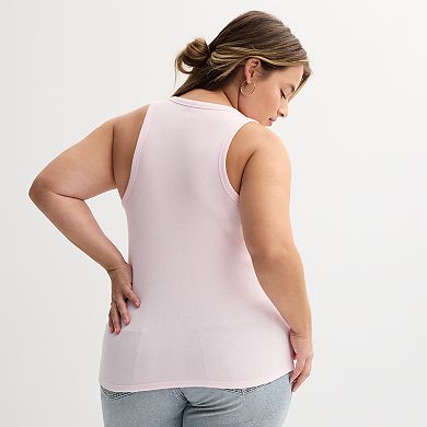 Plus Size Rib Henley Tank Top