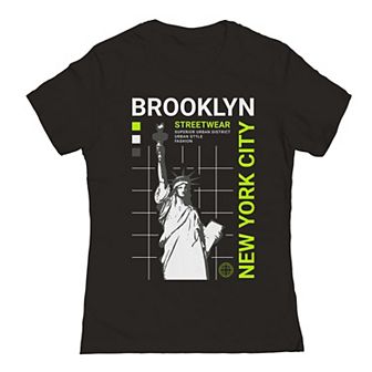 Junior's Brooklyn Statue NYC Graphic Tee