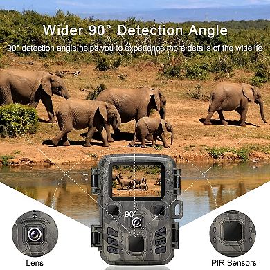 Trail Camera 24mp 1080p Wildlife Scouting Ir Night Vision Waterproof (battery Not Included)