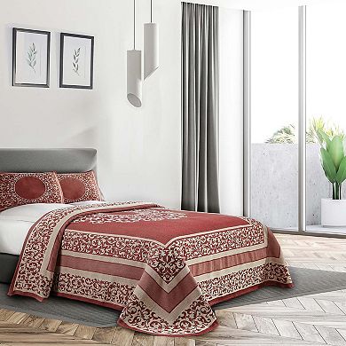 SUPERIOR Boho Mandala Jacquard Bedspread and Sham Set