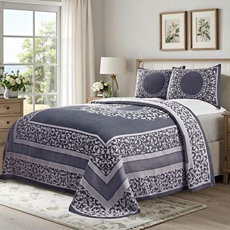 SUPERIOR Boho Mandala Jacquard Bedspread and Sham Set
