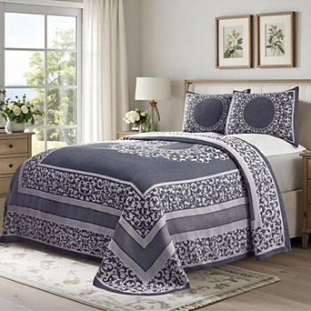 SUPERIOR Boho Mandala Jacquard Bedspread and Sham Set