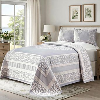SUPERIOR Boho Mandala Jacquard Bedspread and Sham Set