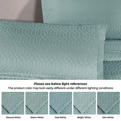 SUPERIOR Remi Jacquard Woven Geometric Fringe Bedspread and Sham Set