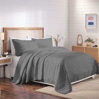 SUPERIOR Serenity Matelasse Weave Jacquard Celtic Circle Bedspread and Sham Set