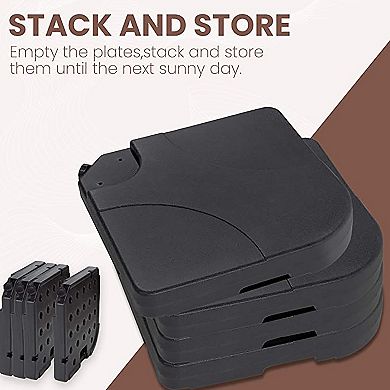 4-piece 230 Lbs. Plastic Free Standing Patio Umbrella Base