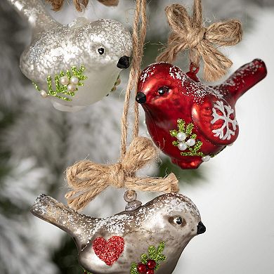 Haven Living 3-pc. Decorative Bird Christmas Ornament Set