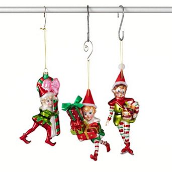 Haven Living 3 pc Whimsical Elf Christmas Ornament Set