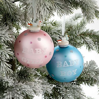 Haven Living 5.5" Blue Baby Boy Ball Christmas Ornament