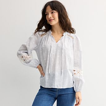 Women's Farmers Market Smocked Shoulder Blouse