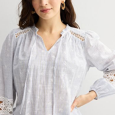 Women's Farmers Market Smocked Shoulder Blouse