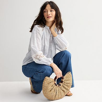 Women's Farmers Market Smocked Shoulder Blouse