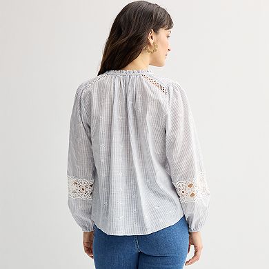 Women's Farmers Market Smocked Shoulder Blouse