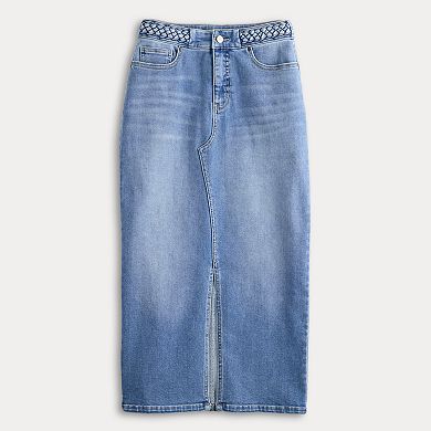 Women's Farmers Market Braided Band Denim Skirt
