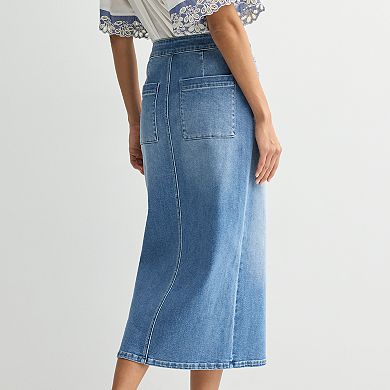 Women's Farmers Market Braided Band Denim Skirt