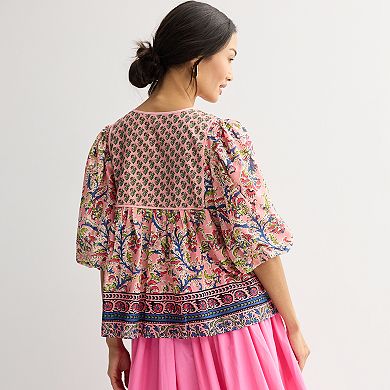 Women's Farmers Market Puff Sleeve Blouse