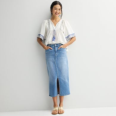 Women's Farmers Market Tie Front Blouse