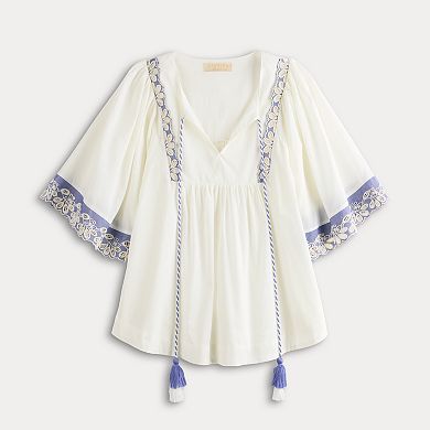 Women's Farmers Market Tie Front Blouse