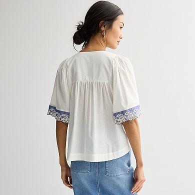 Women's Farmers Market Tie Front Blouse