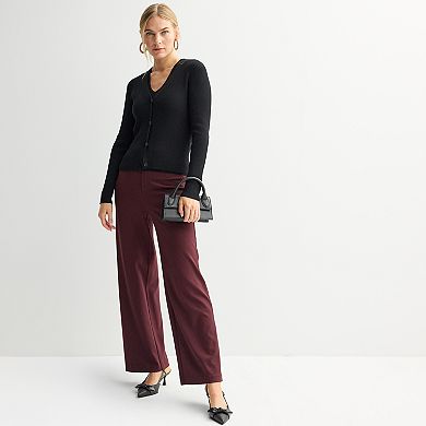 Women's Nine West Fitted Sweater Sculpt Ribbed Cardigan