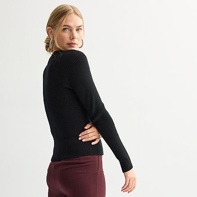 Women's Nine West Fitted Sweater Sculpt Ribbed Cardigan