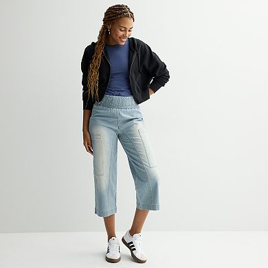 Juniors' Threads of Luxx Smocked Denim Pants