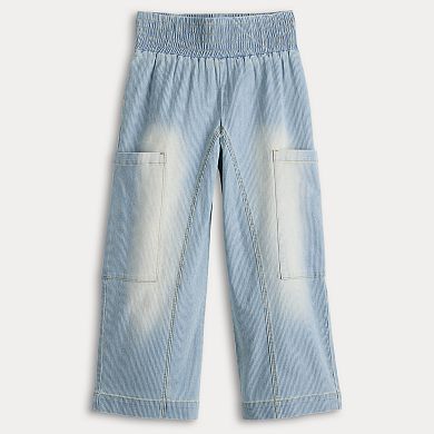 Juniors' Threads of Luxx Smocked Denim Pants