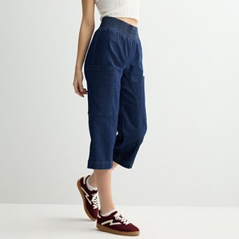 Juniors' Threads of Luxx Smocked Denim Pants