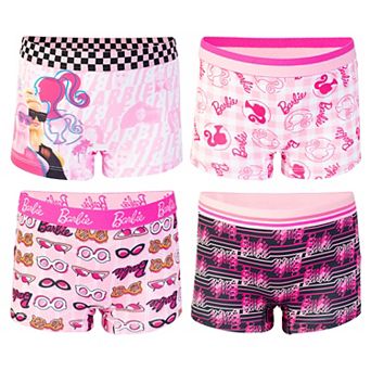 Girls 4-10 Barbie® 4-Pack Boyshort Panties Set