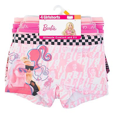Girls 4-10 Barbie® 4-Pack Boyshort Panties Set