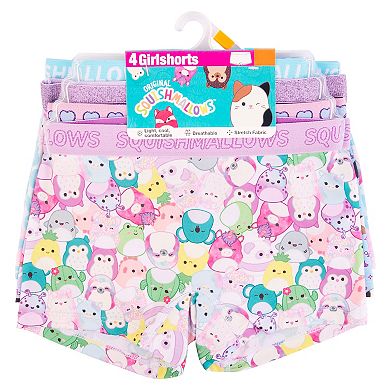 Girls 4-10 Squishmallows 4-Pack Boyshort Panties Set
