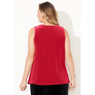 Catherines Women's Plus Size Anywear Velvet Tank