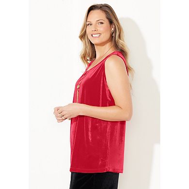 Catherines Women's Plus Size Anywear Velvet Tank