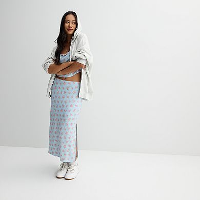 Juniors' Live To Be Spoiled Cropped Tank Top and Maxi Skirt Set