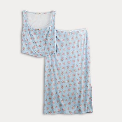 Juniors' Live To Be Spoiled Cropped Tank Top and Maxi Skirt Set