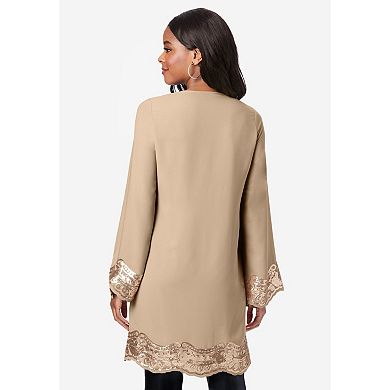 Roaman's Women's Plus Size Sequin Tunic