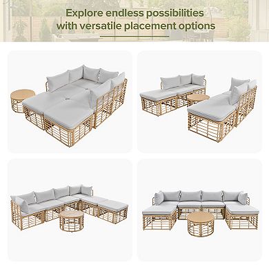 Merax All-weather Rattan Outdoor Sectional Sofa Set