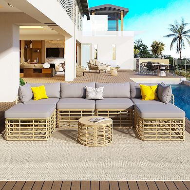 Merax All-weather Rattan Outdoor Sectional Sofa Set